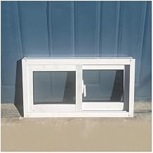 12 24 30 36 48 60 Inch Double Pane Windows White, Large Lockable Shed Transom Sliding Window W/Screws, Household Garage Mobile Home Horizontal Replacement WindowsWxH 25x20in/63x50cm