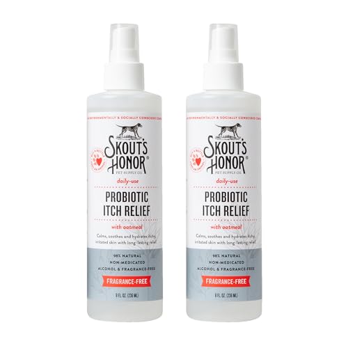 Image of SKOUT'S HONOR Probiotic Itch Relief Spray for Dogs, 8 oz, 2-Pack