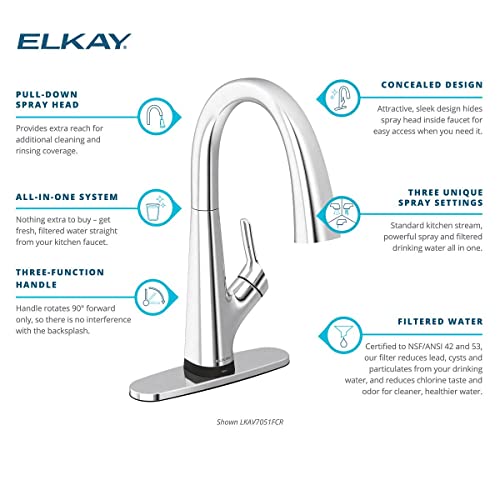 Image of Elkay Avado LKAV7051FCR 2-in-1 Kitchen Faucet with Filtered Drinking Water