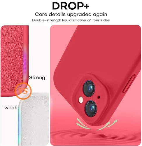 Image of Vooii Compatible with iPhone 13 Case, Liquid Silicone Upgrade [Camera Protection] [Soft Anti-Scratch Microfiber Lining] Shockproof Phone Case for iPhone 13 6.1 inch - Red