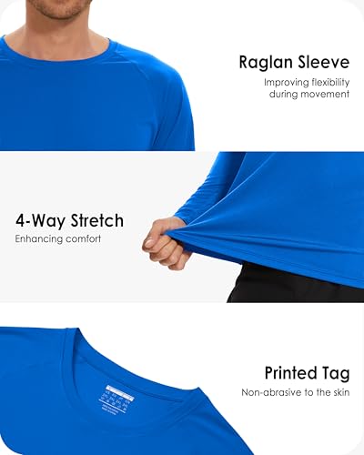 Image of Boladeci Men's UPF 50+ Sun Protection UV SPF Shirts Long Sleeve Lightweight Quick Dry Swim T-Shirts Rash Guard