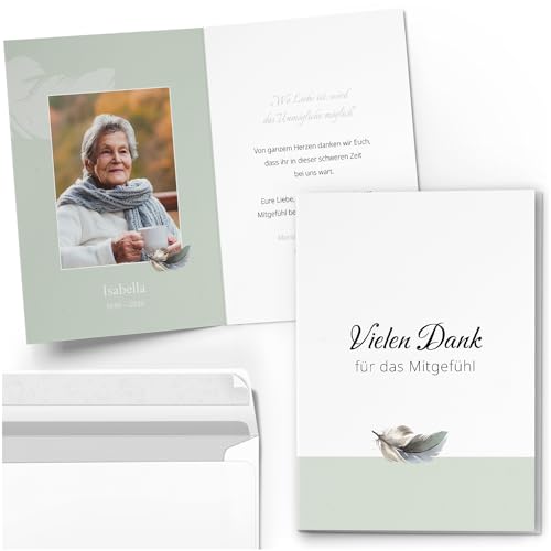 10 PERSONALISIERTE Trauer Danksagungen Dankeskarten mit eigenem Text und Foto | Individuell anpassbare Danke Trauerkarten mit Briefumschlägen | Karten für das Mitgefühl Feder 10 PERSONALISIERTE Trauer Danksagungen Dankeskarten mit eigenem Text und Foto | Individuell anpassbare Danke Trauerkarten mit Briefumschlägen | Karten für das Mitgefühl Feder