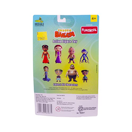 Image of Funskool-Dholu Action Figure,Green Gold Chhota Bheem and Friends with Articulation,4 inches,Collectible,for 4 Year Old Kids and Above,Toy