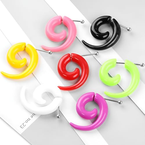 Decentraland 1 Pair 10 mm(00 G) Black Acrylic Swirl Spiral Tribal Fake Tapers Gauge Stretcher Gauges Expander Gage Stretching Kit Ear Tunnels Earrings Plugs Set Body Piercing Jewelry Women Men - Image 3