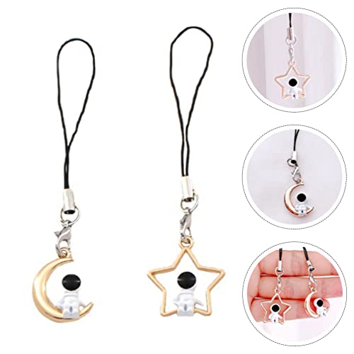 Gatuida 2Pcs Cartoon Astronaut Mobile Phone Charms Astronaut Phone Chain Key Chain Pendant #TOP2