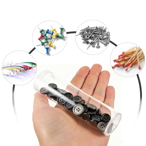 Tubos de almacenamiento para monedas Joyzan, plástico transparente con tapa, 10 piezas miniatura 3