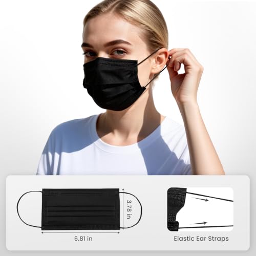 Disposable Face Masks 100 Pack, 3-Ply Breathable Masks With Soft Comfortable Earloops, Adjustable Nose Clip For Office, Travel, School & Public Use, B_desvips.com