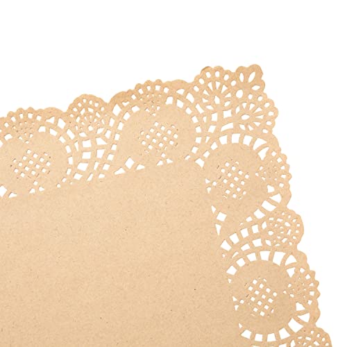 image for Juvale 100-Pack Brown Rectangle Disposable Placemats - Fall Lace Paper