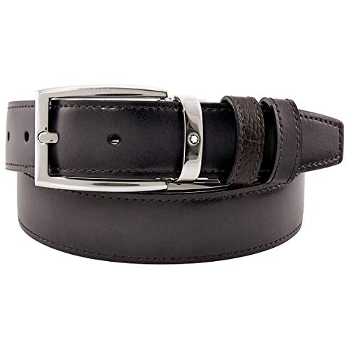 Montblanc Men's Reversible Business Leather Belt, Brand Size 120 CM