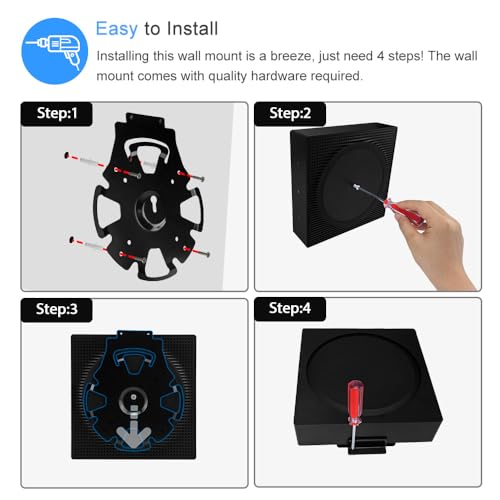 IFCASE Metal Wall/Under Desk Mount Compatible with Sonos Amp, Vesa Bracket Mount for Wireless Amplifier (Black) - Thumbnail 7