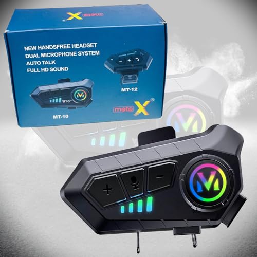 Moto X Motorcycle Helmet On Ear Bluetooth Headphones With Hifi Stereo Sound,Noise Reduction,1000Mah Battery,Helmet Bluetooth Headphones Speakers With RGB,IPX6 Waterproof, Handfree Easy Set Up