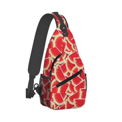 Watermelon Slice Stylish Men'S Messenger Bag - Durable Polyester, Huge Capacity & Adjustable Strap2
