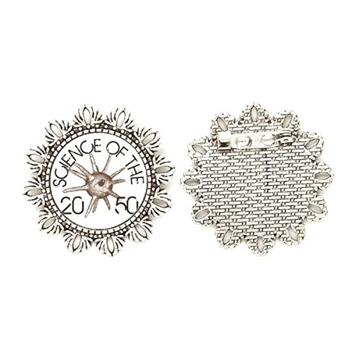 Broche de plata flor de la ciencia para lucir en eventos y congresos