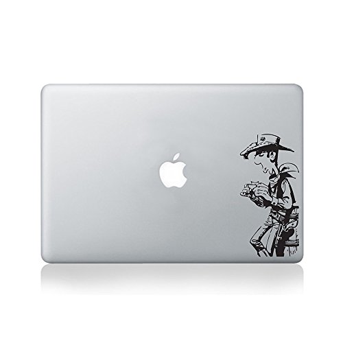 Lucky Luke Rolling Cigarette Autocollant en Vinyle pour Macbook (Macbook 13 Pouces et Macbook 15 Pouces) / Portatif/Guitare
