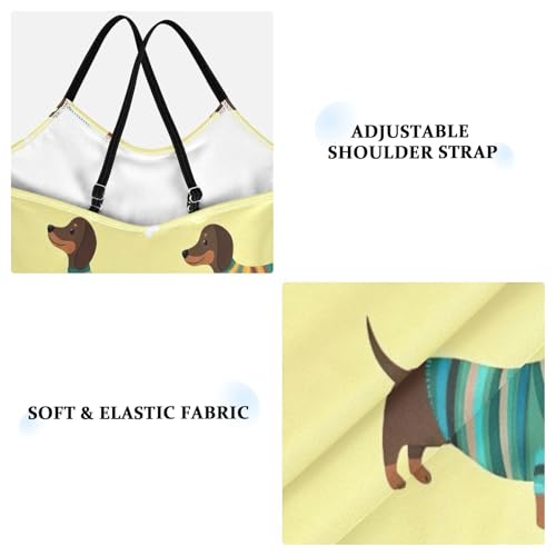 Cute Cartoon Dogs Girls' One-Piece Swimwear with Adjustable Shoulder Strap, Beach Swimwear, 3-103