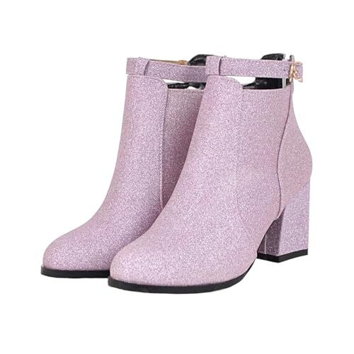 Bottines d'hiver pour femme contre le froid avec doublure chaude et talon stable