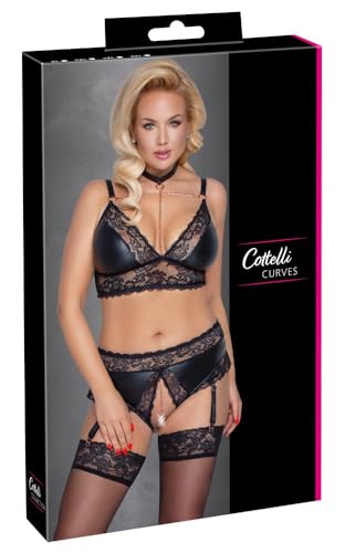 Cottelli CURVES Set Noir 3XL avec extensibilité maximale et grand maintien