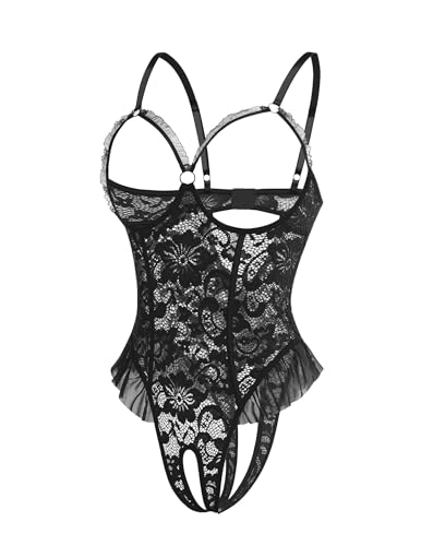 Image of Avidlove Women One Piece Lingerie Sexy Lace Babydoll Mini Bodysuit