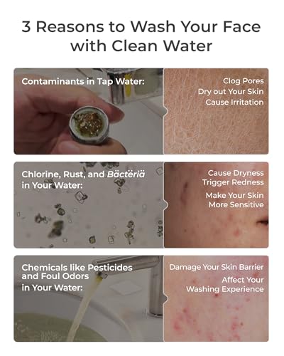 Image of Waterdrop BFU3 Bathroom Sink Filter for Skincare, No Drilling Required, Time Reminder, Reduces Chlorine & Scale in Water, Reduces Skin Redness and Irritation, for Cold Water Supply Only