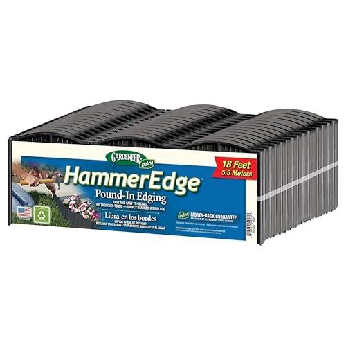 Dalen HammerEdge Pound in Edging - 16 Durable Interlocking Pieces -18 feet of Coverage - Made in USA - Easy to Install - 1 Pack