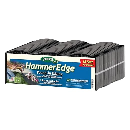 Gardeneer by Dalen HammerEdge Pound in Edging - 16 Durable Interlocking Pieces -18 feet of Coverage - Made in USA - Easy to Install