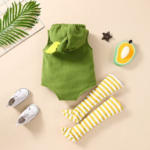 Baby Halloween Costumes Avocado/Duck/Strawberry Outfit(Green,6-12M) | Toddler Baby Boy Girl Halloween Costume Avocado Outfit Romper Onesie for Halloween Party,Photos,Family Costume&Fruit Dress-Up - image 6