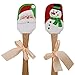 Christmas Silicone Spatula, Set of 2, Large Santa Spatula & Snow Man Spatula/Mixing Batter Scraper/Cream Butter Spatula with Wooden Handle, Great for Christmas Decorating, Gifts and Baking(12.6inch)