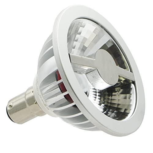 Bombilla AR LED B15d Laes de 7 W plateada con dimensiones de 70 x 64 mm