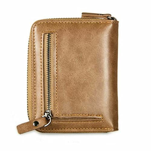 12*9.5*3cm Leather Business Wallet with Coins Pocket Zipper Purse2