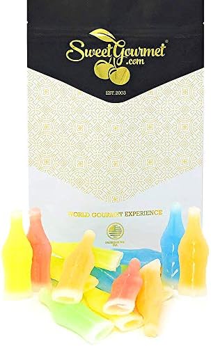 SweetGourmet Wax Candy Bottles with Drink Filling, Assorted Fruit Flavors, 1 Pound Bag
