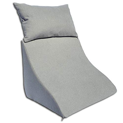 Formalind - Cojín de cuña con Forma Ergonómica y un Acogedor Cojín de sofá para Leer, Ver la Televisión y Relajarse (gris claro)
