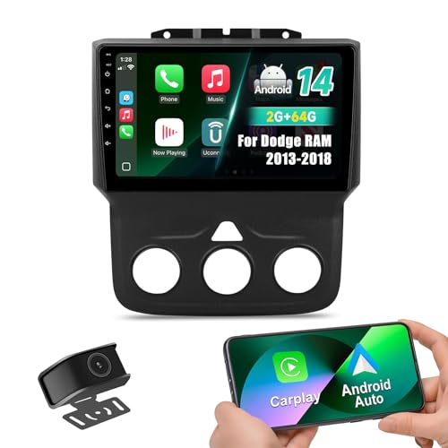 Car Radio for Dodge RAM 1500, 2500, 3500 (2013-2018), CarPlay Android Auto