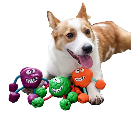 Juguete masticable Duradero para Perros, Juguetes masticables para Cachorros, Juguete de Goma Indestructible para Perros masticadores agresivos Perro Grande, Mediano, pequeño, con ansiedad (Purple) Cover