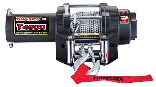 Tungsten4x4 T4000 1.6 HP ATV/UTV Electric Utility Cable Winch with Roll Fairlead, 4000