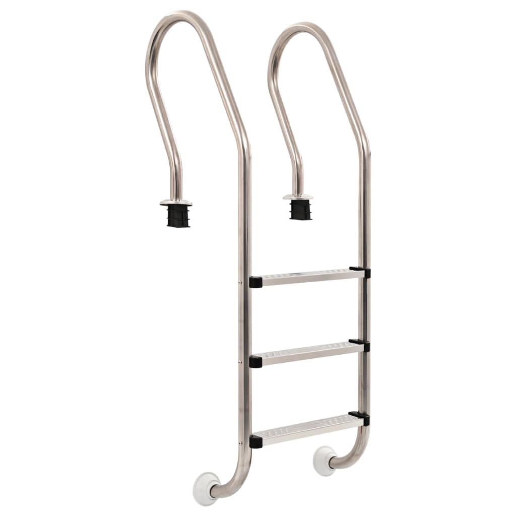 vidaXL Échelle de Piscine à 3 échelons Acier Inoxydable 304 120 cm