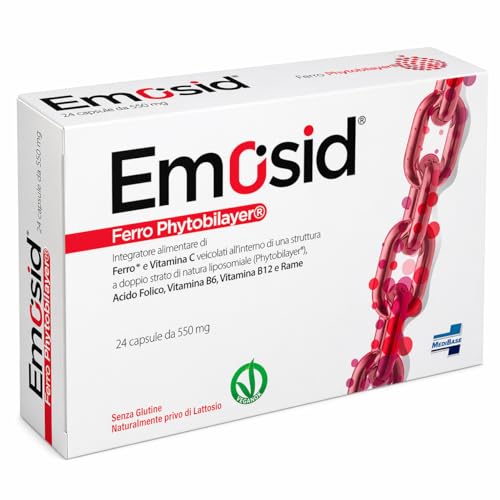 Riduzione stanchezza con Ferro, Vitamina C e Rame - Emosid - 24 capsule