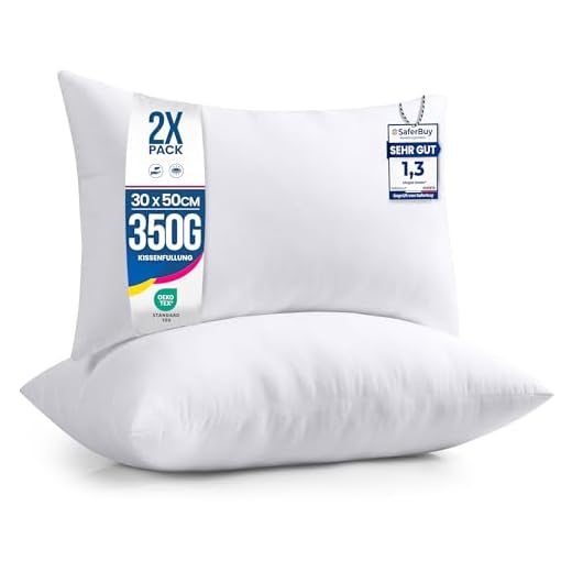 Utopia Bedding 2er Set Kissenfüllung 30 x 50 cm, Baumwollmischung Bezug, Innenkissen Füllkissen Kopfkissen Sofakissen (Weiß)