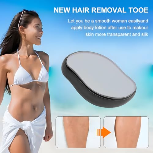 AEIOPRS 1 Pcs Crystal Haarentferner Nano Haarentferner Stein Damen Haarentfernung ohne Rasieren Epilierer Effekt für Glatte Haut Ohne Stoppeln Schwarz