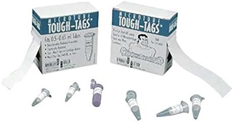Diversified Biotech TTSW1000-DS Tough-Tags Label, Use with 0.5ml Tube, 0.50" Width x 0.94" Length, White (Pack of 1000)