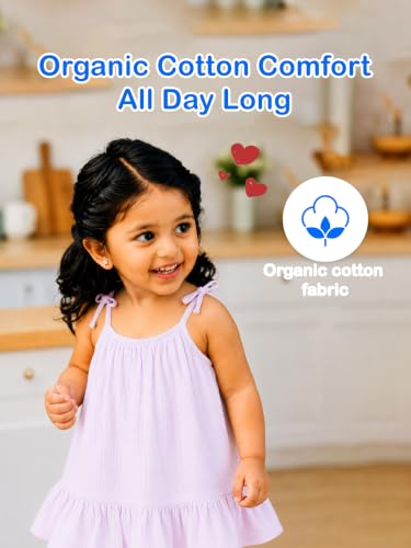 Image of Kidbea Cotton Girls Dress | Ultra-Soft Summer Wear Casual Dress for Kids