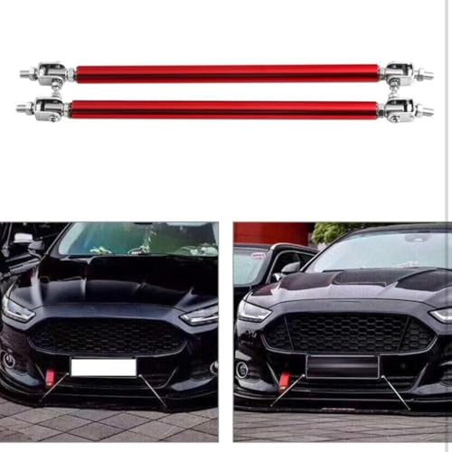 Image of Red Big Front Splitter Support Rods, Strut Rods for Cars Vehicles, 8''-11'' Automotive Replacement Bumper Lip Splitter Bars Fit Adjustable Universal Stylish-Look