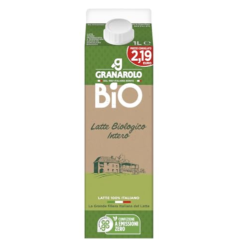Granarolo, Latte Biologico Intero, 1 Litro, Ottimale per il Consumo Quotidiano Familiare