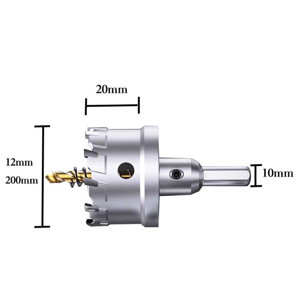 Kit de sierra perforadora TCT para metal 16-100 mm Punta de carburo de tungsteno Agujero Cortador de sierra Broca Metal duro Hierro de acero inoxidable, 100 mm