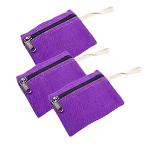 Hemp Coin Purse Zipper Pouch – Pack of 3 – Womens Fashion Handmade Key Chain Pouch, Sustainable Coin Change Pouch Bags Boho Travel Accessories by Freakmandu