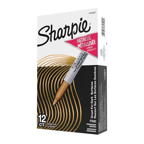 Sharpie Metallic Permanent Markers, Fine Point, Gold, 12 Count by Sharpie - Used condition - US$14.67