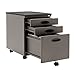 Calico Designs Metal Full Extension, Locking, 3-Drawer Mobile File Cabinet Assembled (Except Casters) for Legal or Letter Files with Supply Organizer Tray in Pewter
