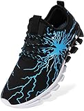  BRONAX Herren WHITIN Sportschuhe Schnürschuhe Atmungsaktiv Moderne Freizeit Sneaker Schuhe Outdoor Laufschuhe Low-Top Bequeme Turnschuhe Gymnastikschuhe Männer Jungen Schwarz Blau 43 EU (44 Asien)