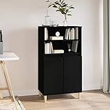 LLEZKBR Mueble - Highboard negro 60 x 36 x 110 cm, madera de ingeniería