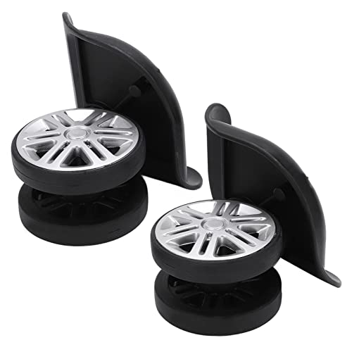 Luggage Wheels, 360 Swivel, Double Row, Black, Plastic, Compatible with Passenger Car, 2.4 Inches, 0.28 Kilograms3