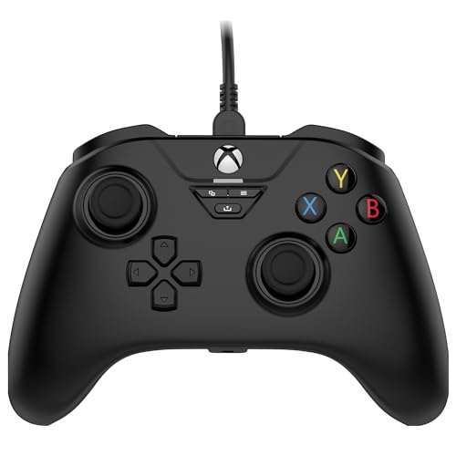 Snakebyte Wired Video Game Controller – Xbox Series X|S, Xbox One & PC – Officially Licensed –Gamepad Base X – Hall Effect Sensors for Precision Joysticks/Triggers – 3.5mm Audio Jack – Black
